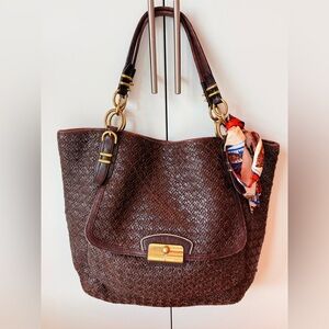 Coach Woven Leather Hobo Bag